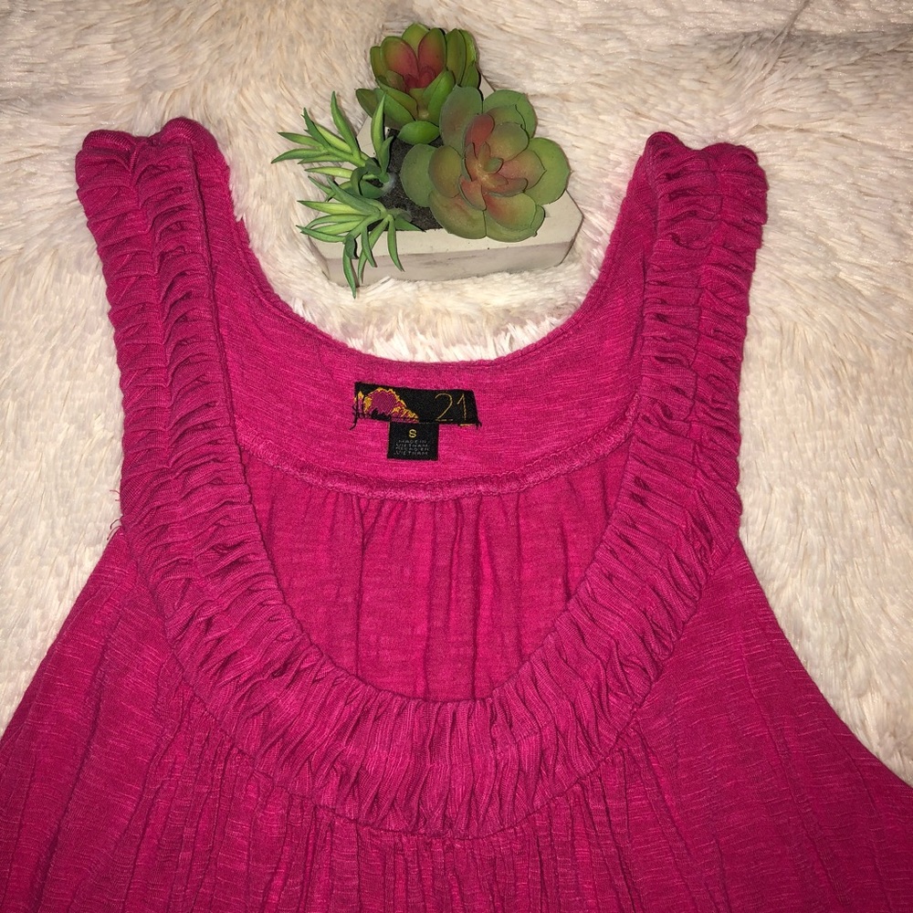 Unique Neckline Hot Pink Tank Top 💕